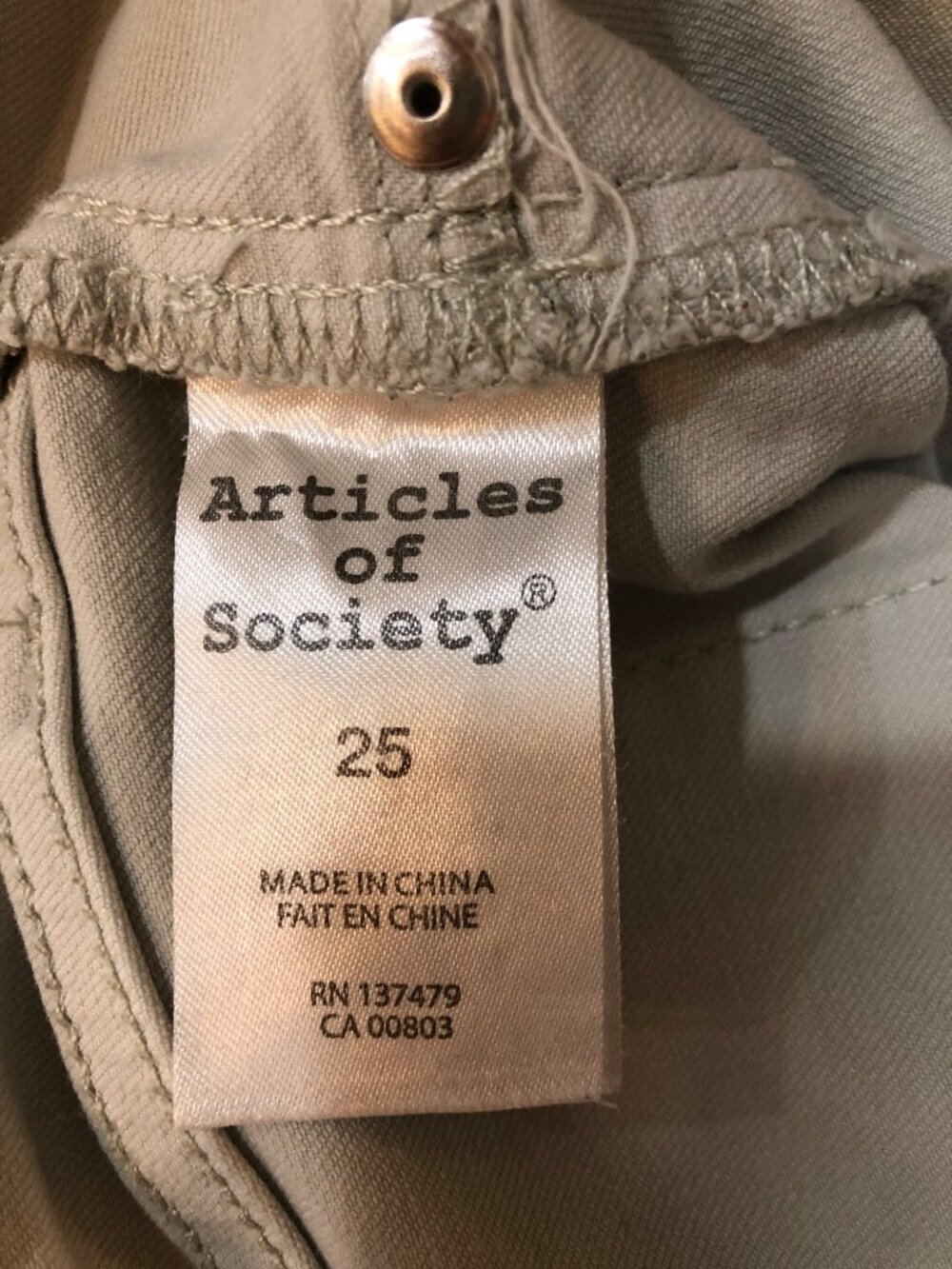 Articles Of Society Sarah Ankle Skinny Stretchy Denim Jeans Clay Color Size 25 - Picture 8 of 10